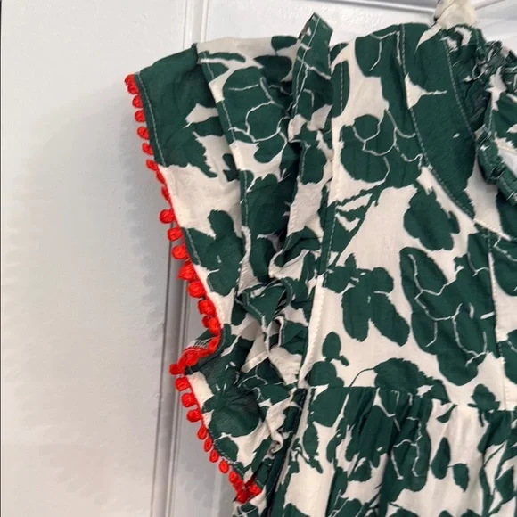 THML Green and White Flutter Sleeve dress - Picture 8 of 10